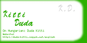 kitti duda business card